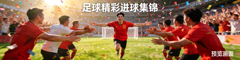 足球精彩进球集锦视频预览画面：球员庆祝进球